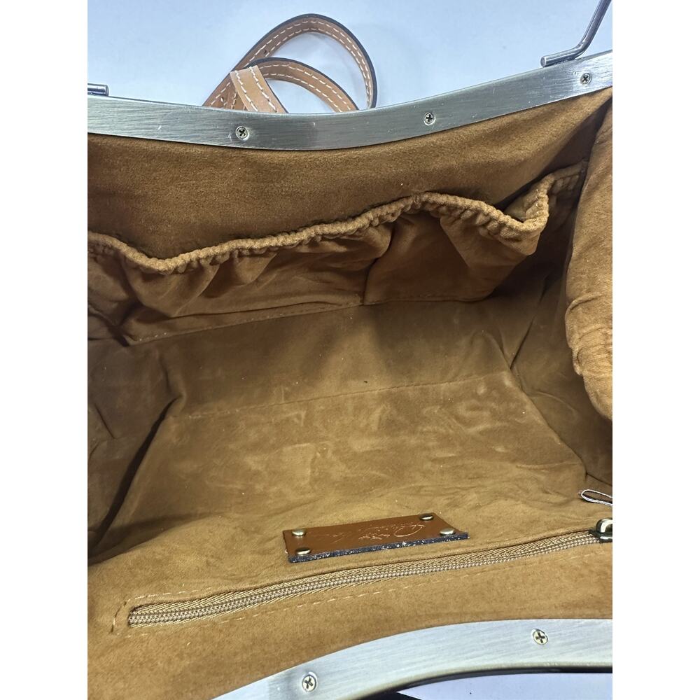 NWT Patricia Nash Kelmscott Frame Bag Leather Satchel Crossbody Seashells Floral - Picture 11 of 13